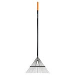 Fiskars 62" Metal Tine Leaf Rake W/ Fiberglass Handle