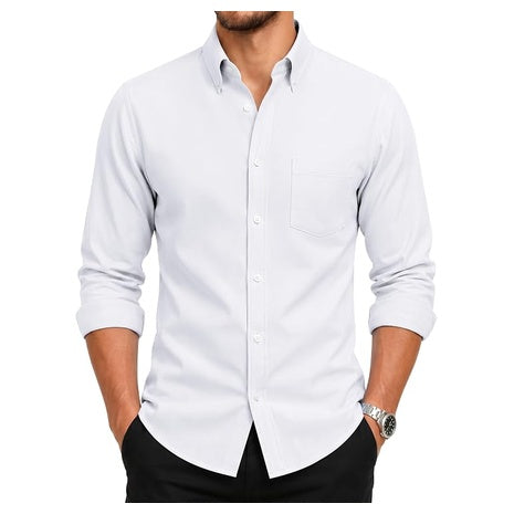 Long Sleeve Wrinkle-Resistant Button Down Dress Shirts (15 Colors)
