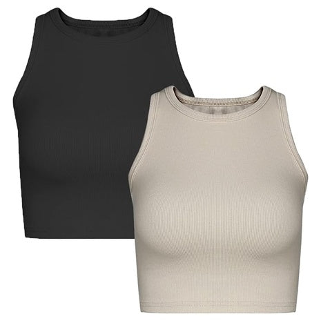 2-Pack Basic Women's Racerback Seamless Sports Tank Tops