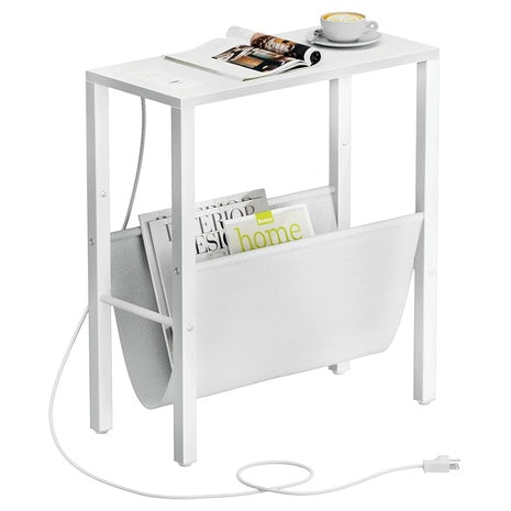 Narrow Side Table w/ Charging Station
