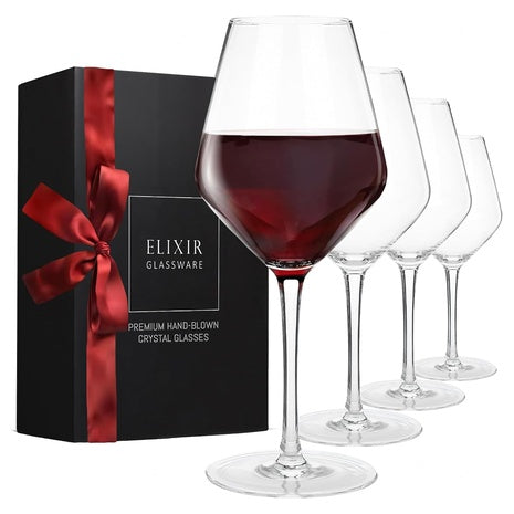 4 Large Red Wine Glasses