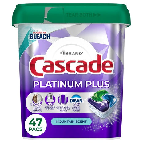 47 Cascade Platinum Plus Dishwasher Pods Mountain