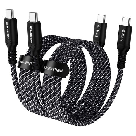 2-Pack 100W USB-C to USB-C Cables