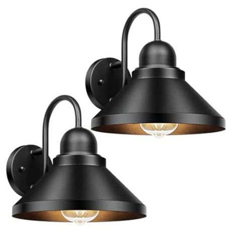 2-Pack Brightever Gooseneck Outdoor Wall Sconces