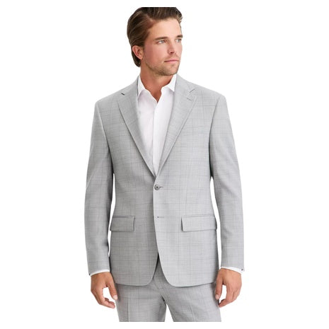 Calvin Klein Men's Slim Fit Wool Blend Windowpane Jacket