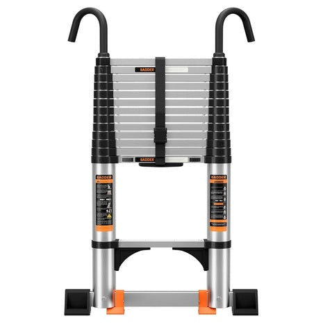 330lb Telescoping Aluminum Ladder with Stabilizer Bar