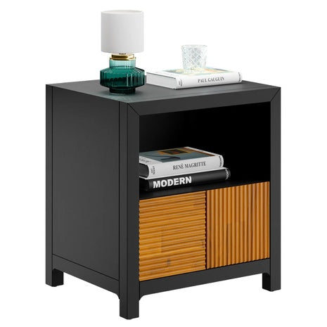 Mid-Century Modern Madia Fully Assembled Wood Nightstand