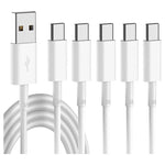 5 USB A to USB C Fast Charging Cables