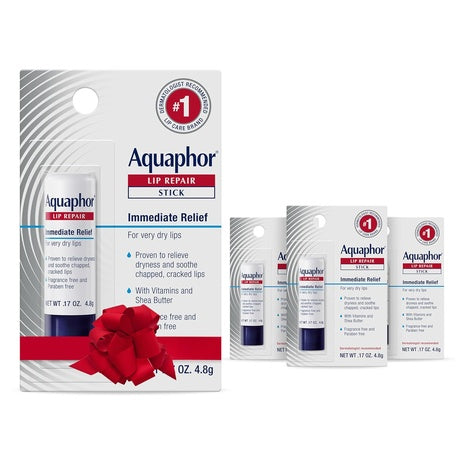 4 Aquaphor Lip Repair Sticks with Jojoba Oil & Shea Butter