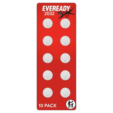 10-Count Eveready CR2032 Lithium 3V Coin Battery