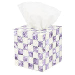 Violet Check Tissue Box Cover