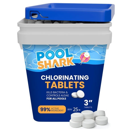 25 lbs Pool Shark Swimming Pool Chlorine Tablets