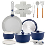 18-Piece NutriChef Ceramic Cookware Set With Detachable Handles