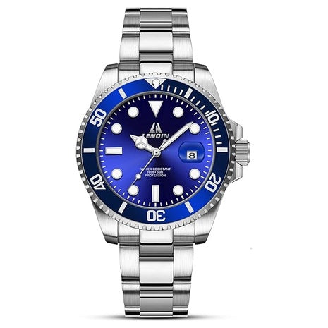 Men's Stainless Steel Waterproof Analog Quartz Watch (Various Colors)