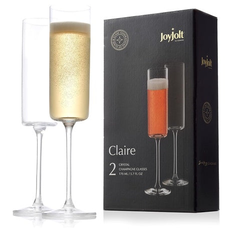 2 JoyJolt Champagne Flutes