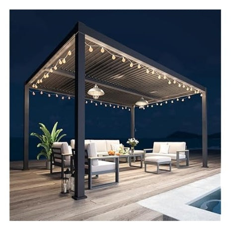 12ft X 16ft FansaFurn Louvered Full Aluminum Outdoor Pergola