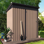 AECOJOY 5 Ft. W x 3 Ft. D Metal Lean-To Storage Shed (Gray)