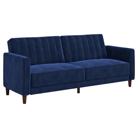 Velvet Square Arm Convertible Sofa