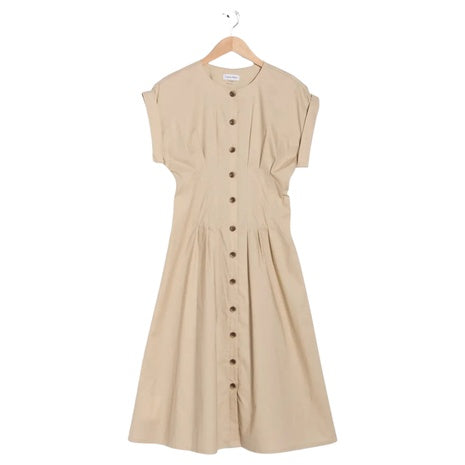 Calvin Klein Women's Pintuck Fit And Flare Shirtdress