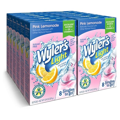 96 Wyler’s Light Pink Lemonade Drink Mix Packets