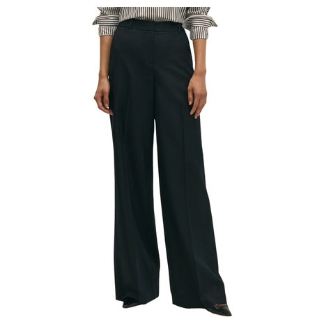 Women's Wool Flannel High Waisted Wide Leg Pant