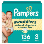 136 Size 3 Pampers Swaddlers Diapers