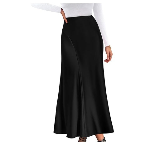 Women’s Satin High-Waist Maxi Skirt (8 Colors)