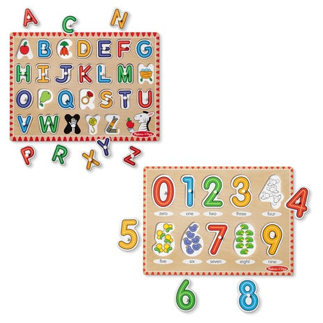 Melissa & Doug Wooden Lift & See Peg Puzzle Early Learning Set
