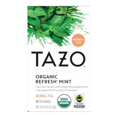 20 Tazo Organic Refresh Mint Herbal Tea Bags