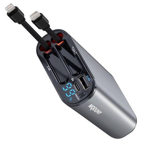 4-in-1 Retractable 10,000 mAh Fast Charging Power Bank