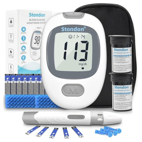 Blood Glucose Monitor Kit with 100 Test Strips & 100 Lancets