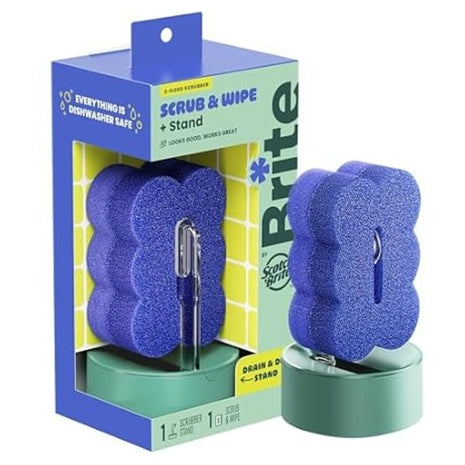 Brite By Scotch-Brite Scrub & Wipe With Drain + Dry Stand
