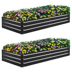 2-Pack Galvanized Metal Raised Garden Bed (6ft X 3ft X 1ft)