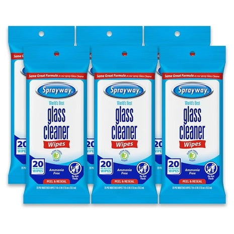6-Pack Sprayway Glass Cleaner Wipes