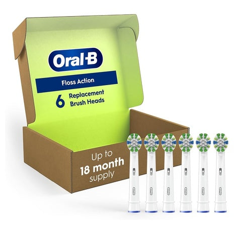 6-Pack Oral-B Floss Action Replacement Brush Heads