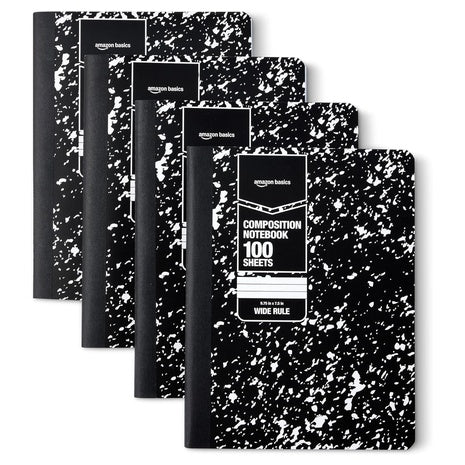 4-Pack Amazon Basics Composition Notebooks