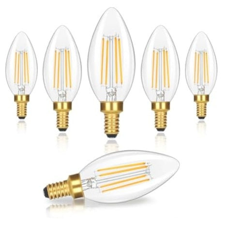 6-Pack 60 Watt 2700K Dimmable E12 Equivalent LED Light Bulbs