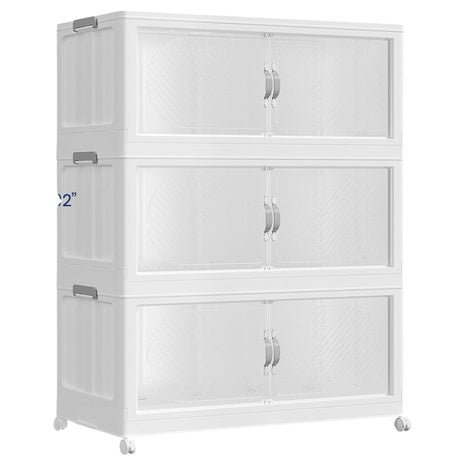 3-Pack 180QT 45Gal Plastic Extra Large Stackable Storage Bins