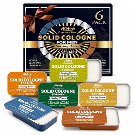 6-Pack Alplug Men's Solid Cologne Gift Set