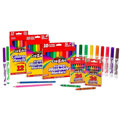 80-Ct Cra-Z-Art Marker, Crayon & Colored Pencil School Bundle