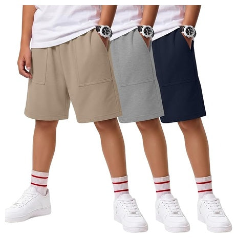 3-Pack Boys' Basketball Shorts, 3-Color, 5-14 Years (Various)