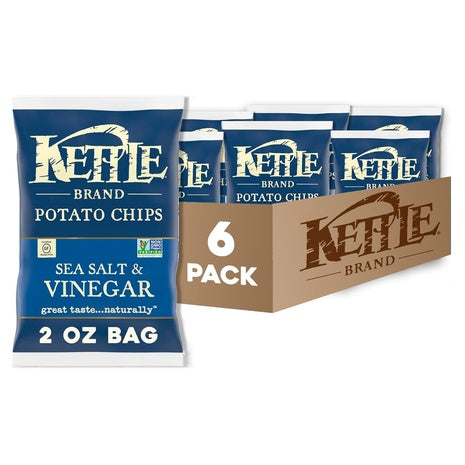6 Bags Kettle Salt & Vinegar Chips (2oz)