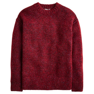 Women's Relaxed Red Crewneck Pullover