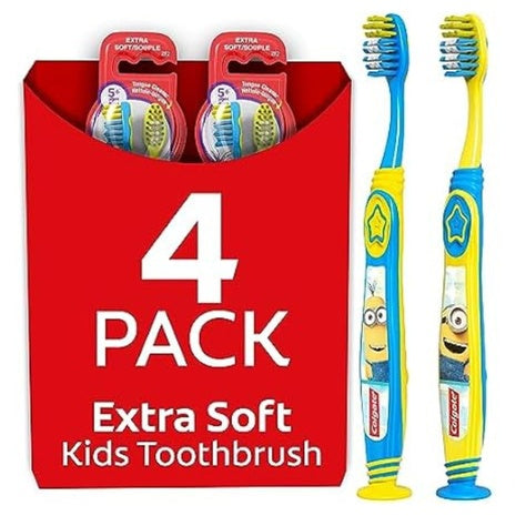 4-Count Colgate Minions Kids Toothbrush With Extra Soft Bristles