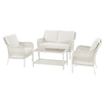 4 Piece Wicker and Steel Outdoor Conversation Set