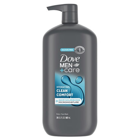 Dove Men Clean Comfort Body & Face Wash (30oz)