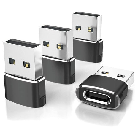 4-Pack USB-A to USB-C Adapters