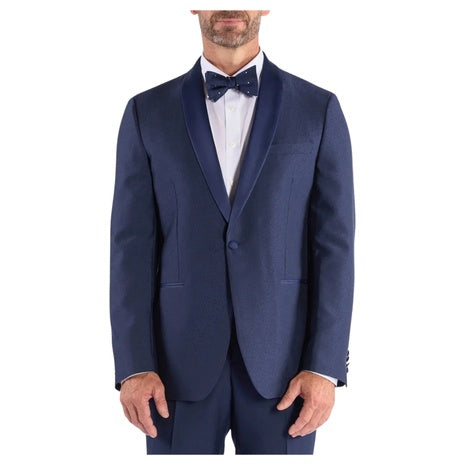 Savile Row Co Men's Jacquard Evening Jacket (Navy)