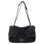 Farcauo Black Denim Crossbody Tote Purse