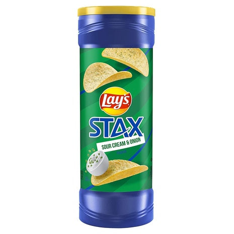 Lay's Stax Sour Cream & Onion Potato Crisps (OU-D, 5.5oz)